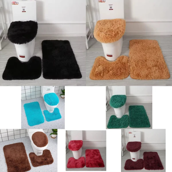 Alfombras para baño unicolor de 3 piezas's foto | Mi Casita |  BizneCubano