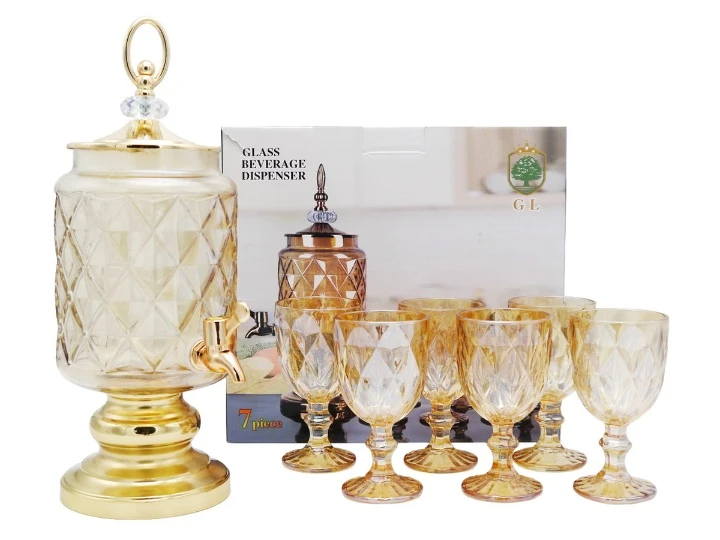 Dispensador de vidrio con copas's foto | Mi Casita |  BizneCubano