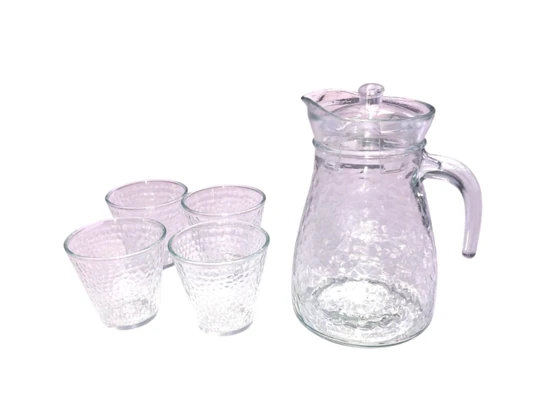 Jarra con 4 vasos Vidrio's foto | Mi Casita |  BizneCubano